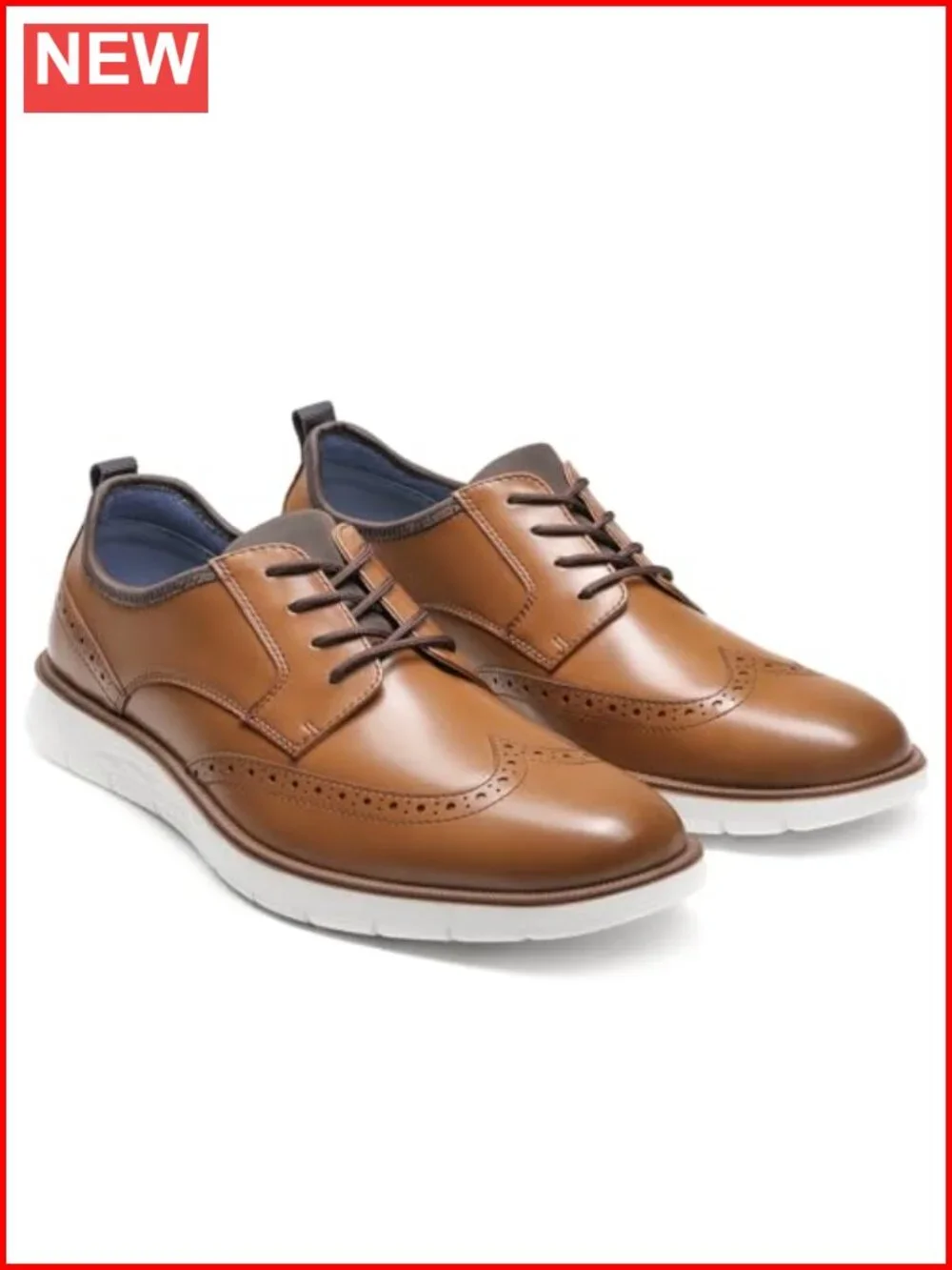 Microfiber Leather Brogue Oxfords Wingtip Lace Up Dress Shoes